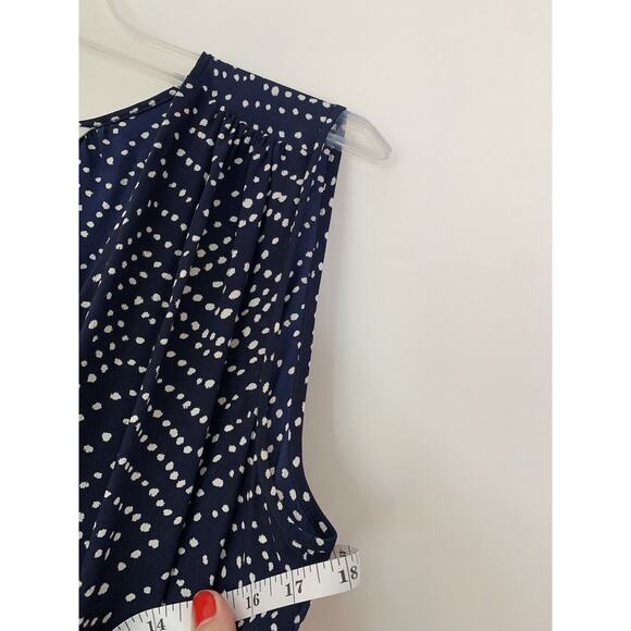 Diane Von Furstenberg DVF Eva Jumpsuit Small Blue Polka Dot Silk Sleeveless - Picture 9 of 16